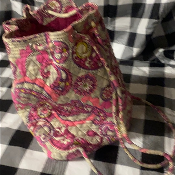 Vera Bradley pink/cream backpack - Picture 2 of 3